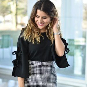 Ann Taylor Black Bow Blouse